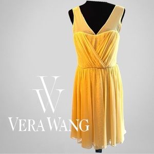 NWT Vera Wang Chiffon Butter Yellow Party Dress
